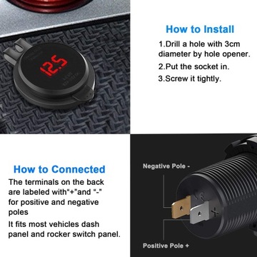 Автомобильная розетка QC 3.0 USB 12 В с