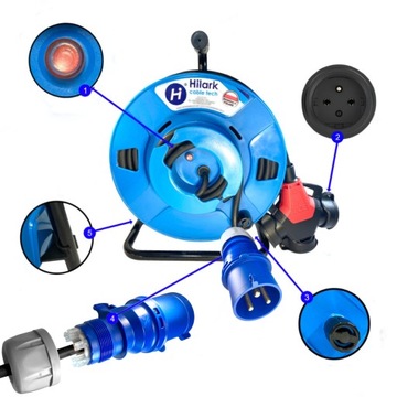 Przedłużacz gumowy CEE H05RR-F 30m 3x2,5 odwrócony