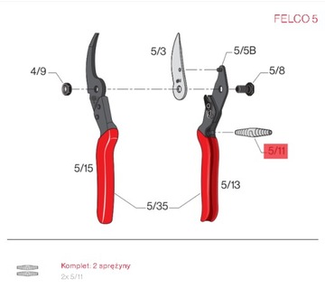 WYMIENNA SPRĘŻYNA (5/11) FELCO 5, 13 2SZT