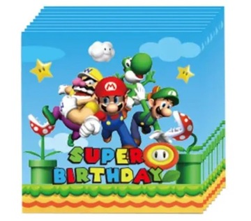 SUPER MARIO BROS КРУЖКИ + ТАРЕЛКИ + САЛФЕТКИ Набор Luigi Peach 40 шт.