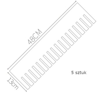 ORGANIZER DO SZUFLAD szuflady szafy PRZEGRÓDKI SEPARATOR 5sztuk 13x48cm