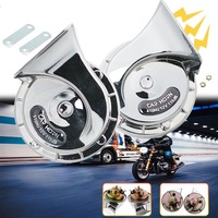 фото thumb №7, Клаксон автомобильный червяк сигнал звуковой dwutonowy 12v 400db серебристый