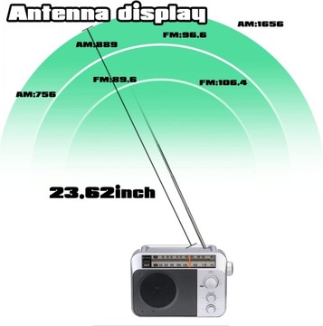 Retekess TR604radio FM AM Przenośne radio(Srebrne)