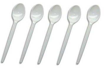 Łyżki do zupy białe plastikowe jednorazowe 100szt