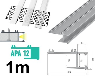 ПРОФИЛЬ ДЛЯ ПОДВЕСНОГО ПОТОЛКА 1М APA12 СЕРЕБРЯНЫЙ