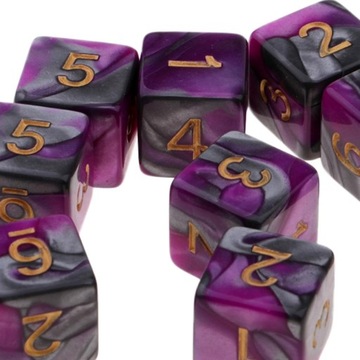 10PCS EDUCATIONAL GEOMETRIC D6 POLYHEDRAL NEW TEACHING Purple+Gray