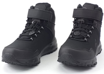 ŚNIEGOWCE AMERICAN CLUB TRAPERY ZIMOWE CIEPŁE POLAR CZARNE TREKKING RZEP 38