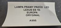 Фара правий перед led lexus es vii рестайлінг  21- європа оригінал Зі Шроту, фото thumb