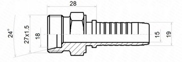CEL ZAKUCIE HYDRAULICZNE DN19 1-2SN M27x1.5 HYDROLIDER
