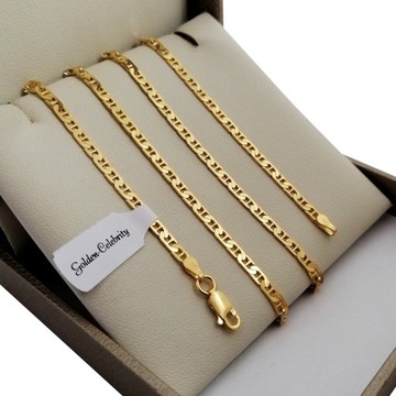 ZŁOTY ŁAŃCUSZEK DAMSKI GUCCI SREBRO 925/585 PREZENT DLA NIEJ, KOBIETY, MAMY