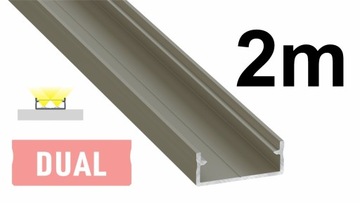 2 светодиодных профиля DUAL для двух лент INOX, ШИРИНА 2 м