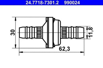 фото thumb №2, Клапан, шланг вакуумный 24.7718-7301.2 ate