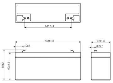 AKUMULATOR BATERIA AGM VRLA EUROPOWER EP 12V 2,3Ah EP2,3-12 ALARM CENTRALA
