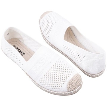 Espadryle damskie ażurowe wsuwane wkł. ekoskóra