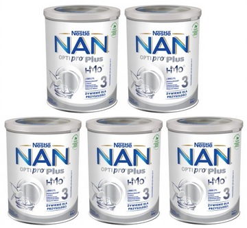 5x Mleko modyfikowane NAN 3 Optipro Plus 800g