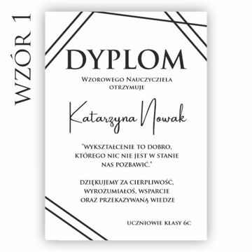 Dyplom Certyfikat dzień Nauczyciela A4 złocenie