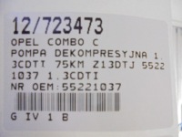 фото thumb №9, Opel combo c насос декомпресійна 55221037 1,3cdti 75km z13dtj