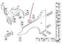 фото thumb №6, Bmw 5 e60 крыло передний левое 41357898315 7898315 оригинальная запчасть