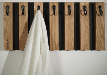Drewniany wieszak na klucze ręczniki ubrania organizer Lamele 40cm