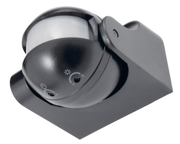 Czujnik Ruchu PIR Zewnętrzny Ścienny 1200W Czarny
