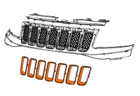 фото thumb №4, Решітка радіатора рамки ободки кільця хромовані решітка jeep compass 2011-2017