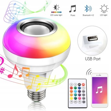 E26/27 ЦВЕТНАЯ ЛАМПА RGBW BLUETOOTH С ПУЛЬТОМ ДУ