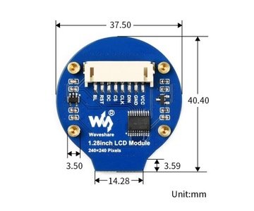 ЖК-дисплей 1,28 дюйма, 240 x 240 пикселей, RGB SPI, Arduino RPi STM32