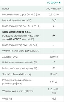 Kocioł Vaillant ecoTEC plus VC 20CS/1-5+Pompa ciepła 260l Tesy z wężownicą