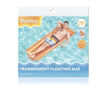 Bestway 44013 Dmuchany materac plażowy Przezroczysty Pomarańczowy 1.83m x 7