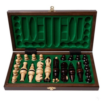 ТРАДИЦИОННЫЕ ДЕРЕВЯННЫЕ ШАХМАТЫ СО ВСТАВКАМИ 32см ПРОИЗВОДИТЕЛЬ Chess Made