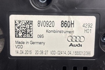 фото thumb №8, Спидометр audi a3 sportback 8pa 8v0920860h 2.0l дизель 103kw 2015