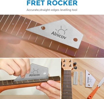 Guitar Polish Tools Set, 1Pcs Guitar Fret Crowning File with 1Pcs Guitar
