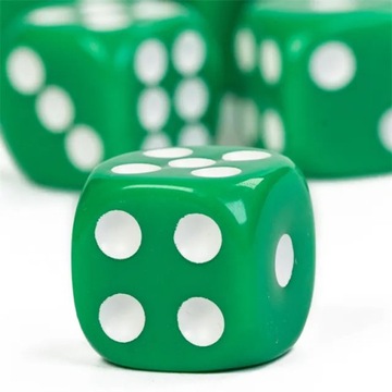 ZESTAW 2 KOSTEK K6 RPG ZIELONA KOŚĆ SZEŚCIOŚCIENNA 1,1 CM