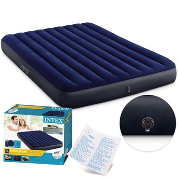 MATERAC DMUCHANY WELUROWY 137x191 cm Intex 64758