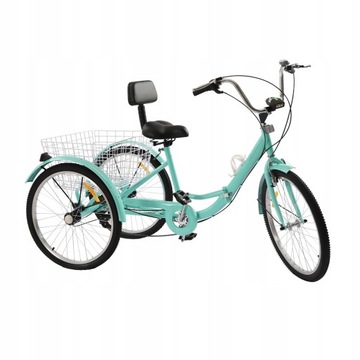 Трехколесный велосипед TRIKE 24 INCH для взрослых, 7 скоростей, бирюзовый