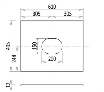 Столешница для ванной комнаты 61см водонепроницаемая Carrara K551 SU компактный HPL
