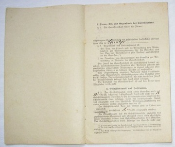 1926 СТАТУТ КОМПАНИИ СОСНИЦА СОСНИЦА ГЛИВИЦЕ. КВАРТИРА