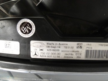 фото thumb №7, Mercedes glk 204 x204 рестайлінг лампа передня права звичайна h7