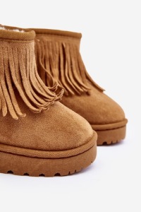 BOTKI ŚNIEGOWCE Z FRĘDZLAMI OCIEPLANE FUTERKIEM CAMEL 31