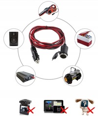 фото thumb №3, Przedłużacz разъём прикуривателя штекер кабель 4m