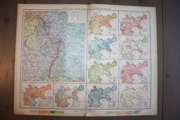 MAPA EUROPA NIEMCY OBYWATELSKA 1922 DUŻA