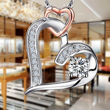 СЕРЕБРЯНОЕ ОЖЕРЕЛЬЕ С СЕРДЦЕМ ЗНАМЕНИТОСТИ ДЛЯ ДЕВУШКИ