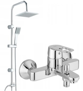 Тропический душ CUBIC + смеситель для ванны GROHE