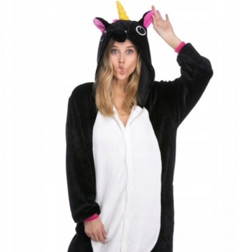 КОМБИНЕЗОН-КОМБИНЕЗОН С ЕДИНОРОГОМ, ЧЕРНЫЙ KIGURUMI S