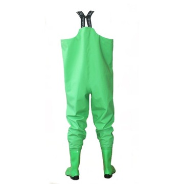 SPODNIOBUTY Wodery damskie zielone 3Kamido, spodnie z kaloszami r. 36