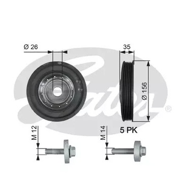 фото thumb №2, Gates tvd1007a колесо ременное, wał коленчатый