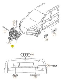 фото thumb №7, Чёрная защита радиатор vag audi a4 b7 8e 2004-2008 оригинальный