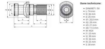 Ручка PULLING TIP DIN69871 SK50-A 74 мм