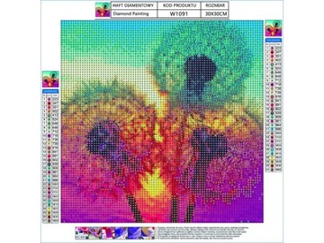 Haft Diamentowy Obraz Mozaika DMUCHAWCE 30x30cm