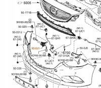 фото thumb №1, Оригинальный кронштейн бампера prz. pr. mazda 6